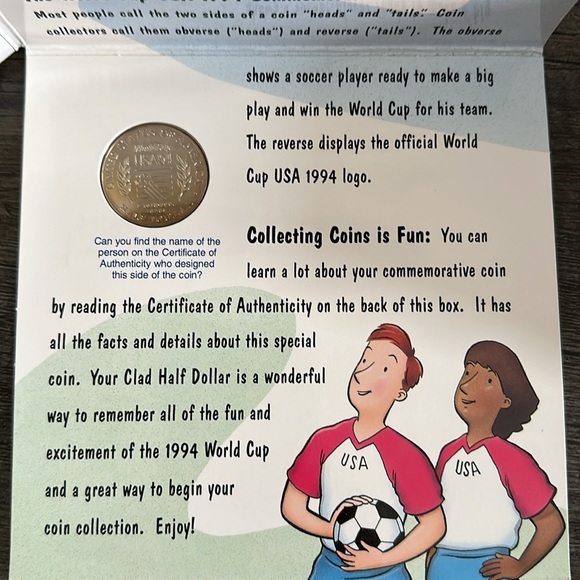 1994 D Mint World Cup USA Commemorative Coin Uncirculated - Picture 11 of 12